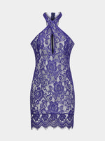 Wholesale Blue Lace Cut Out Sexy Dress