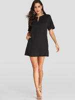 NEW FEELING Womens Black Casual Dresses