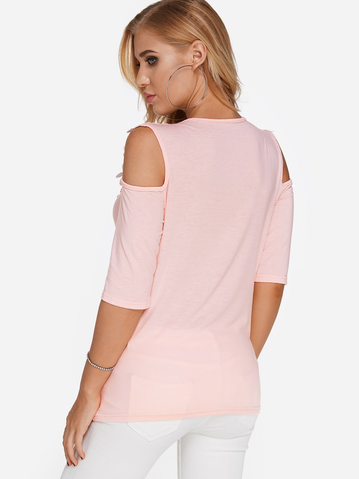 NEW FEELING Womens Pink T-Shirts