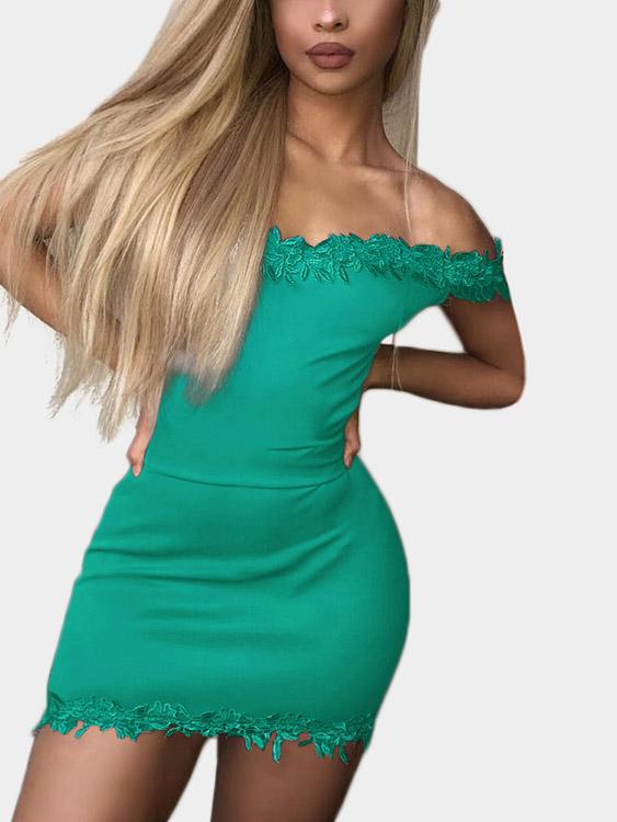 OEM Ladies Green Mini Dresses
