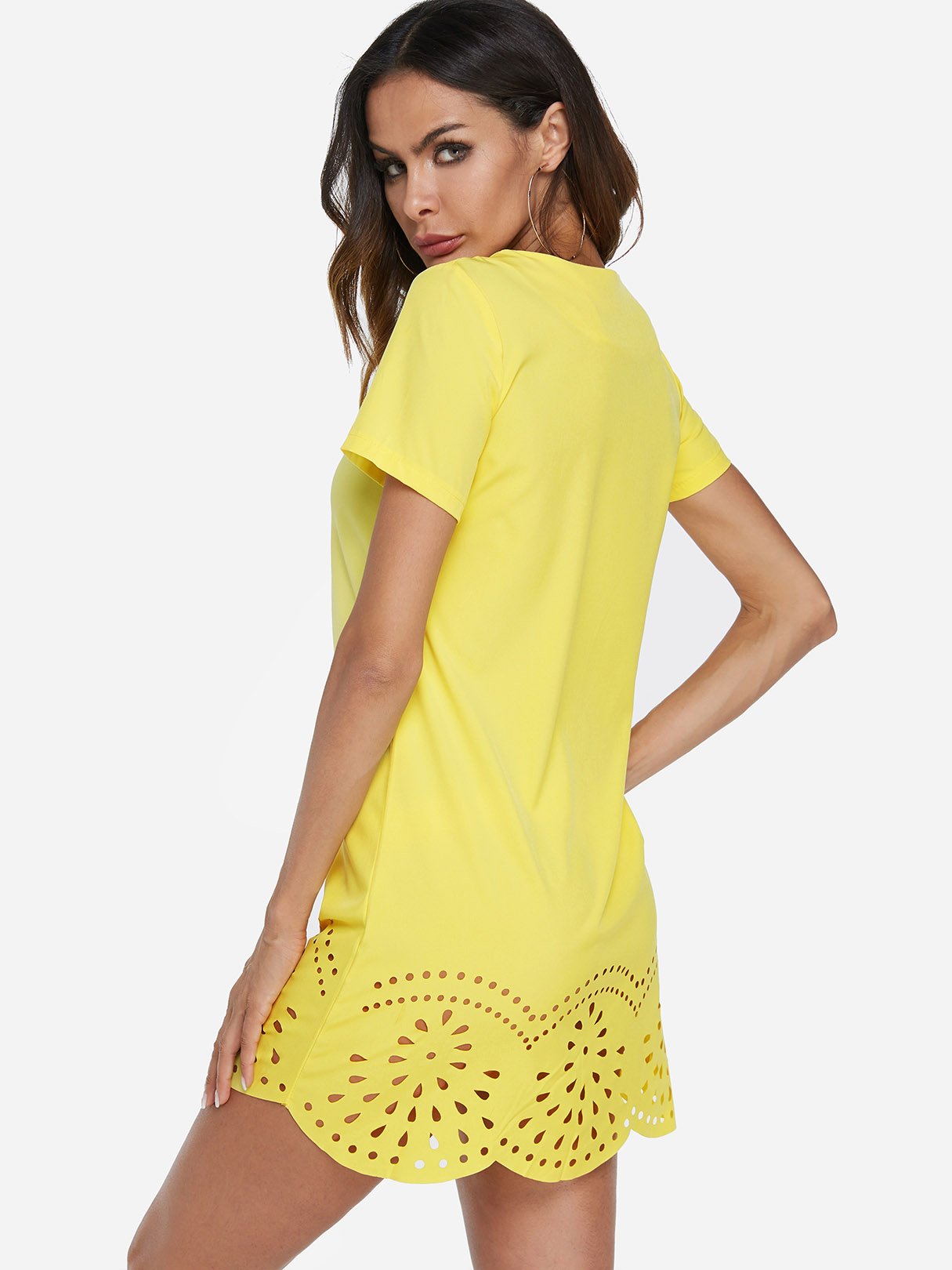 NEW FEELING Womens Yellow Casual Dresses