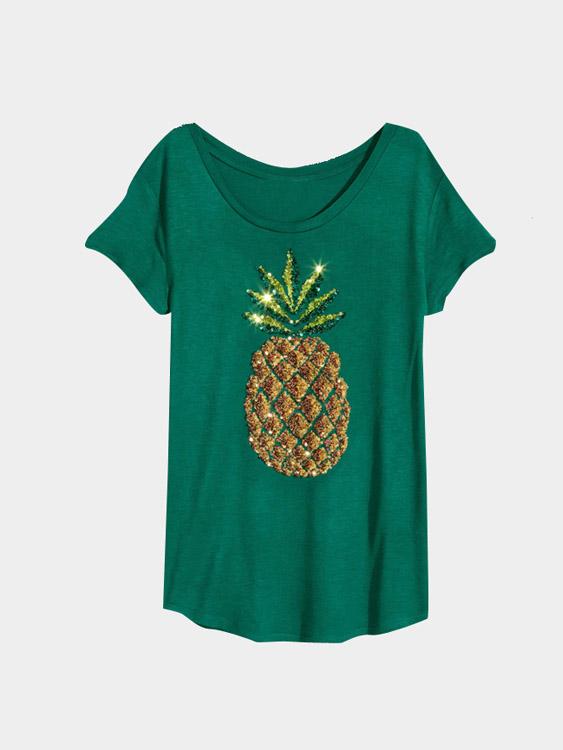 NEW FEELING Womens Green T-Shirts