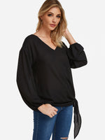 NEW FEELING Womens Black Blouses