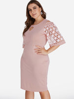 OEM Ladies Pink Plus Size Dresses