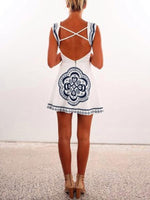 OEM Ladies White Floral Dresses
