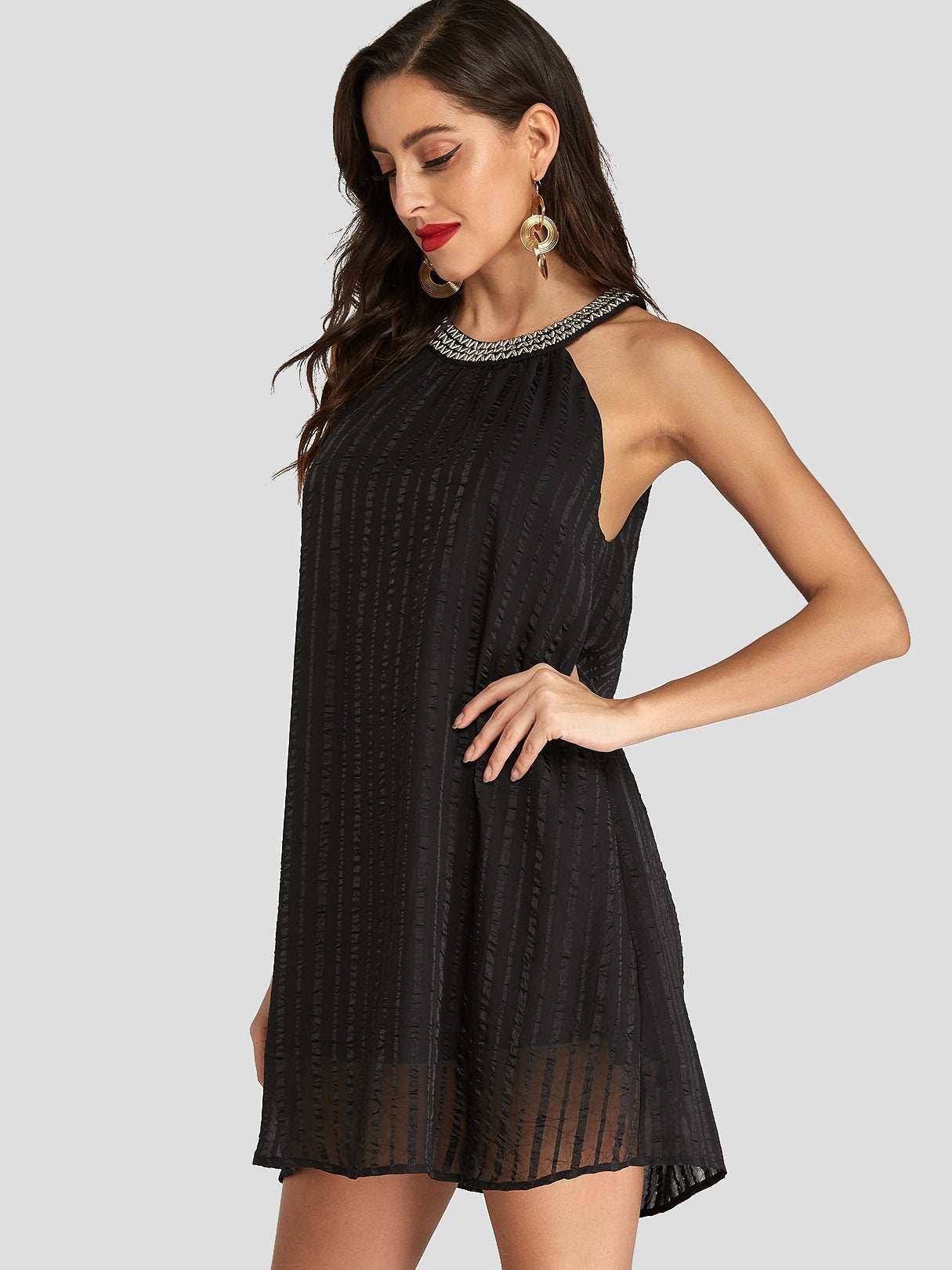 OEM Ladies Black Mini Dresses