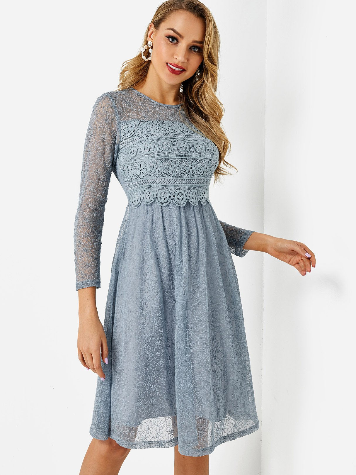 ODM Ladies 3/4 Sleeve Midi Dress