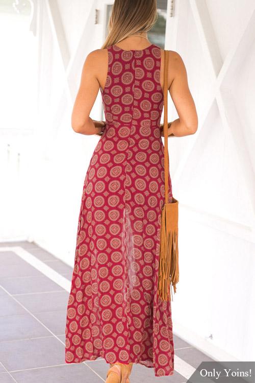 NEW FEELING Womens Red Maxi Dresses