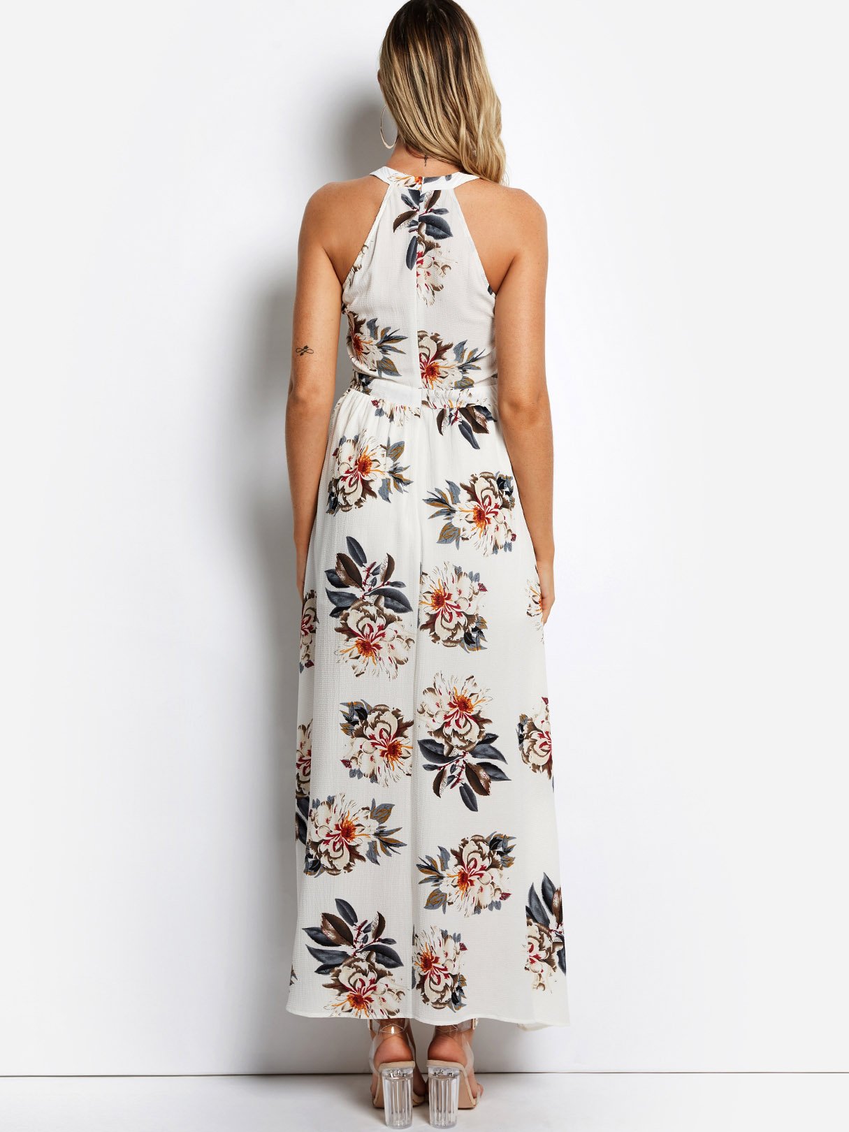 NEW FEELING Womens White Floral Dresses