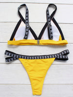 NEW FEELING Womens Yellow Bikinis
