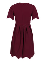 OEM Ladies Burgundy V-Neck Dresses