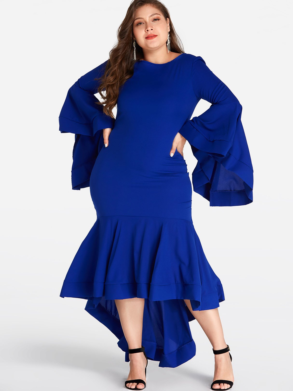 ODM Ladies Long Sleeve Plus Size Dress