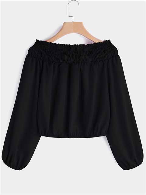 NEW FEELING Womens Black Blouses