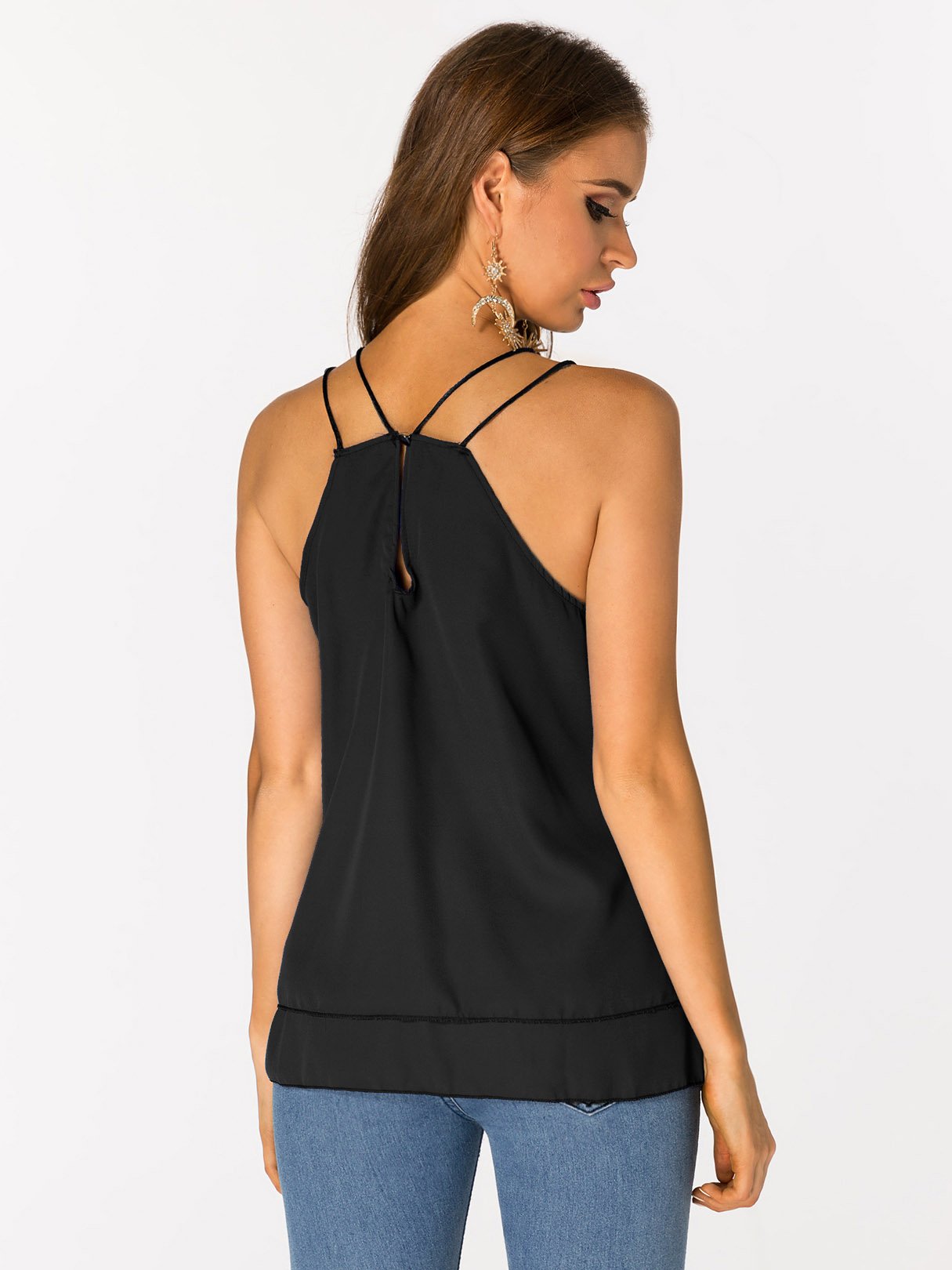 NEW FEELING Womens Black Camis