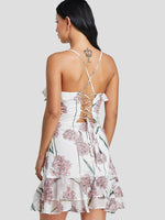 NEW FEELING Womens White Floral Dresses