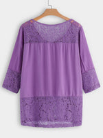 NEW FEELING Womens Purple Plus Size Tops