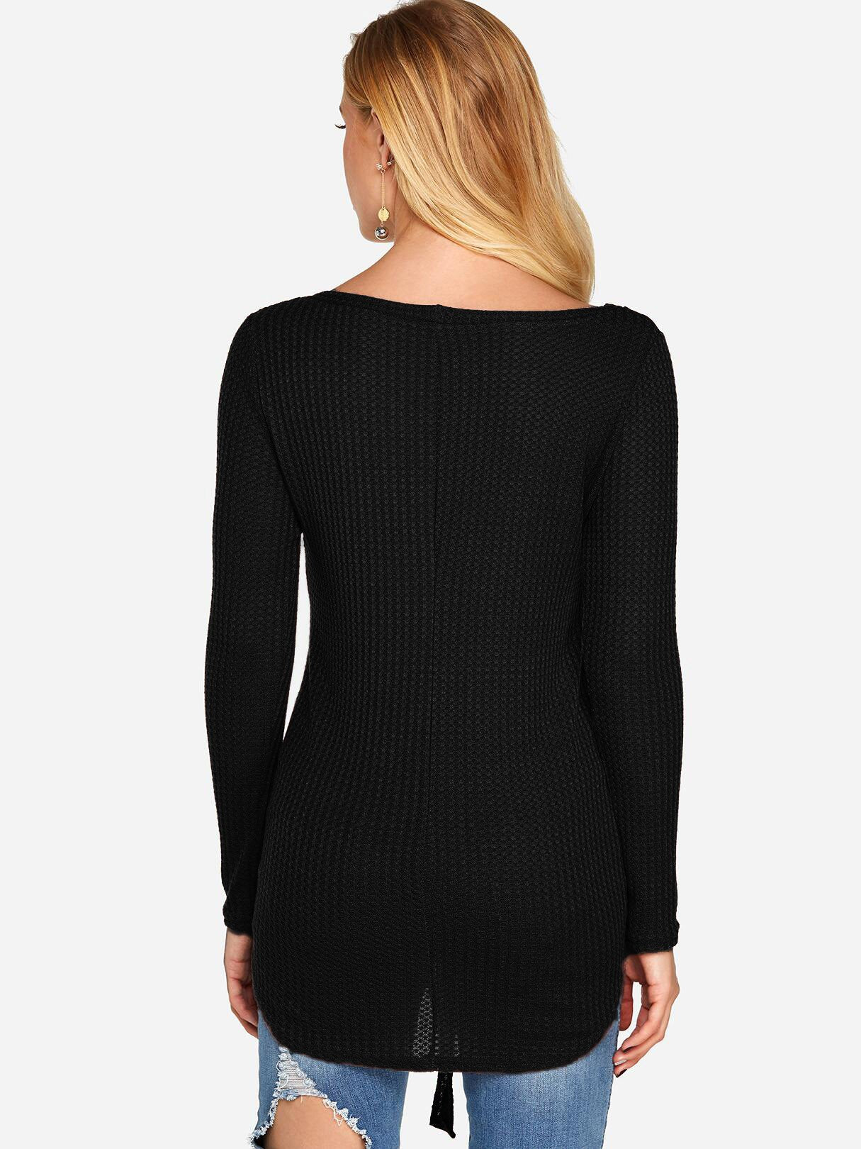 NEW FEELING Womens Black T-Shirts