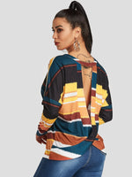 Wholesale Round Neck Stripe Backless Long Sleeve T-Shirts