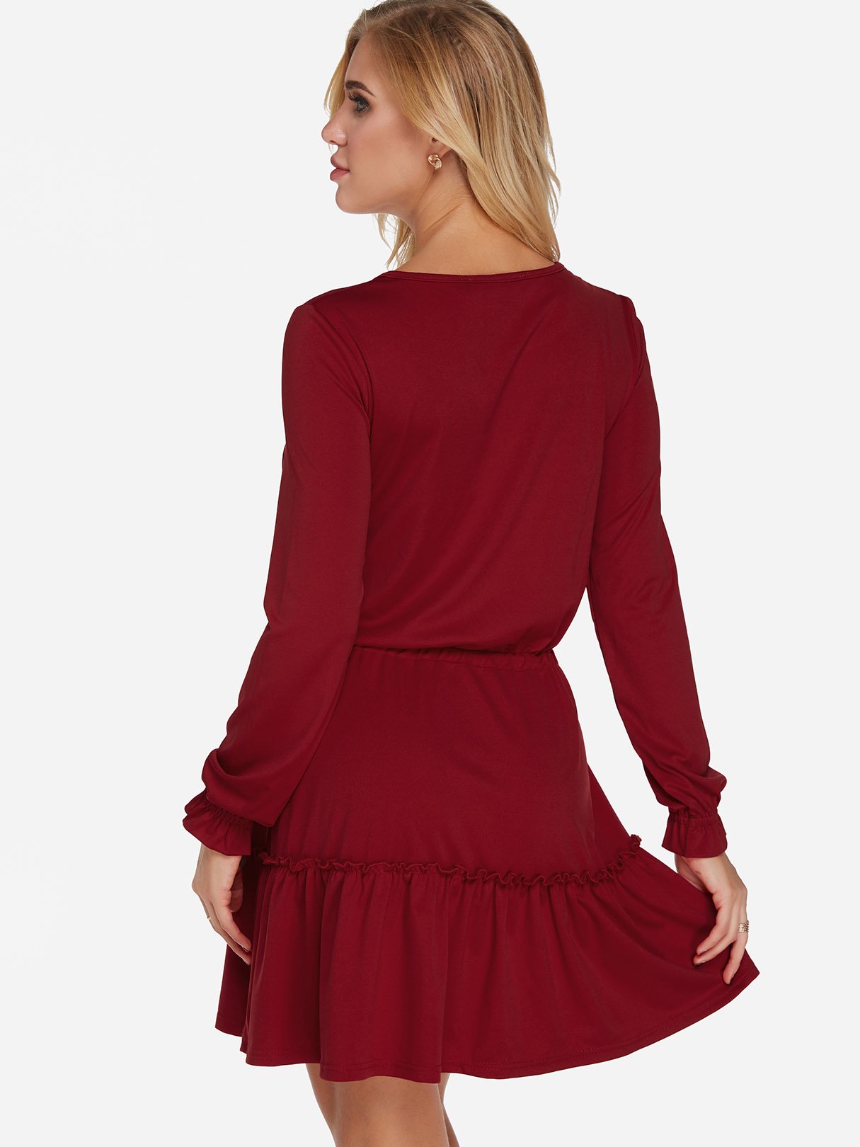 NEW FEELING Womens Burgundy Casual Dresses