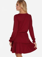 NEW FEELING Womens Burgundy Casual Dresses