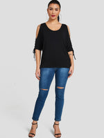 NEW FEELING Womens Black T-Shirts