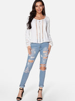NEW FEELING Womens White Blouses