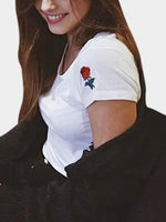 NEW FEELING Womens White T-Shirts
