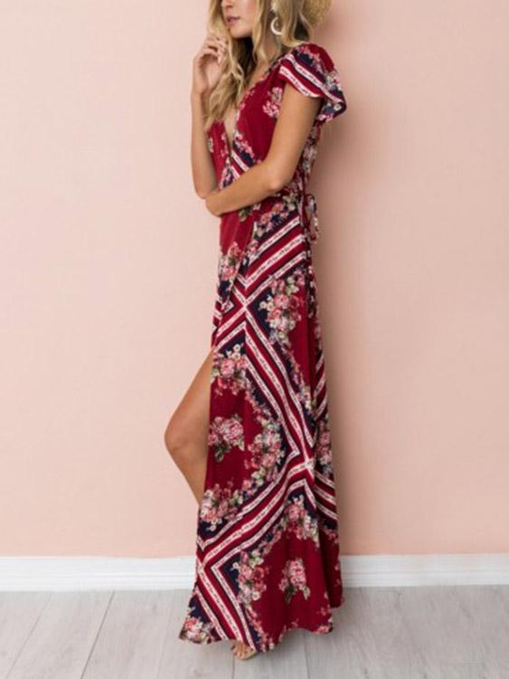 ODM Ladies Short Sleeve Maxi Dresses