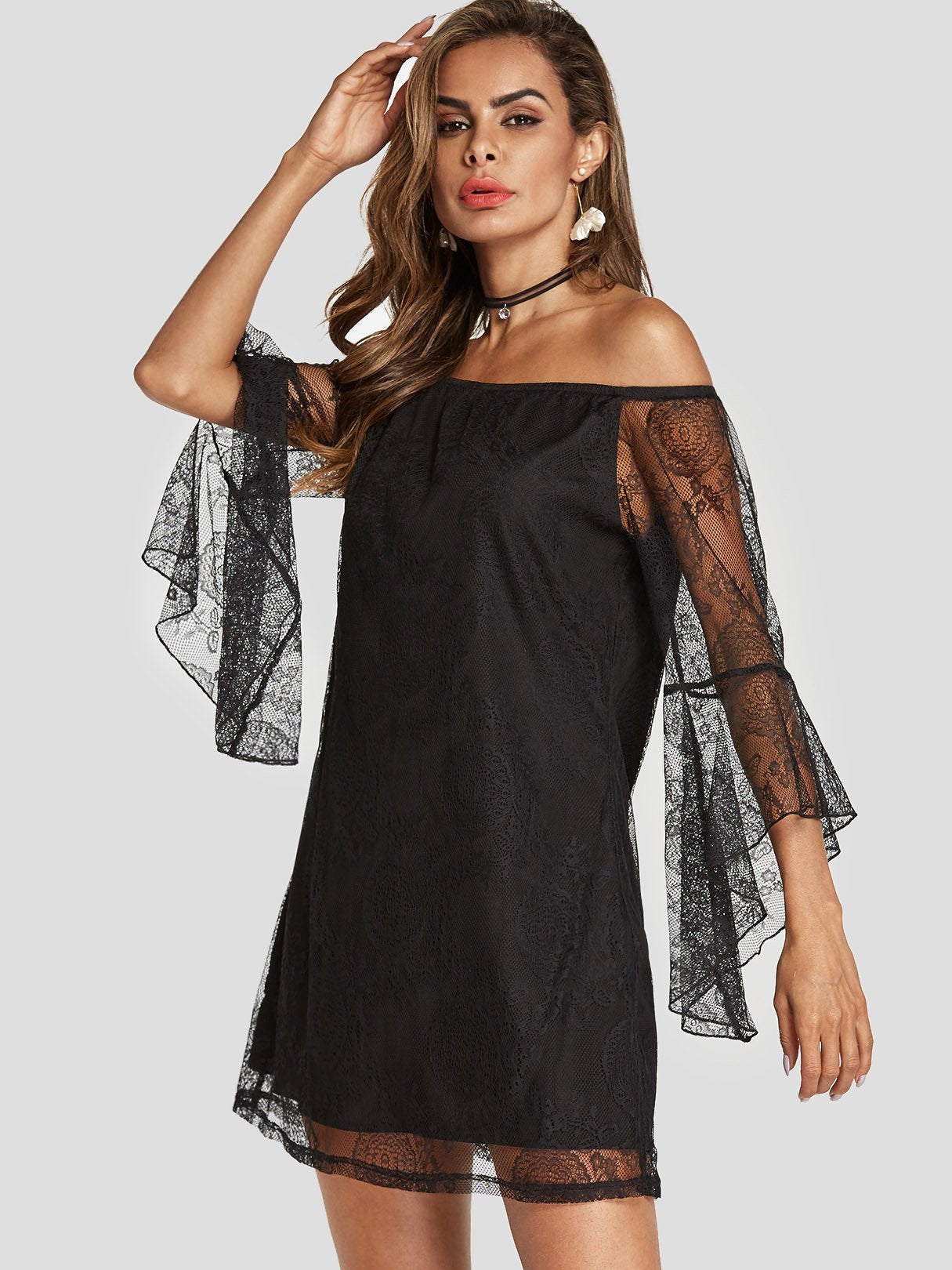 OEM Ladies Black Off The Shoulder Dresses