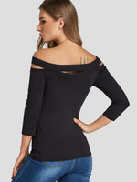 NEW FEELING Womens Black T-Shirts
