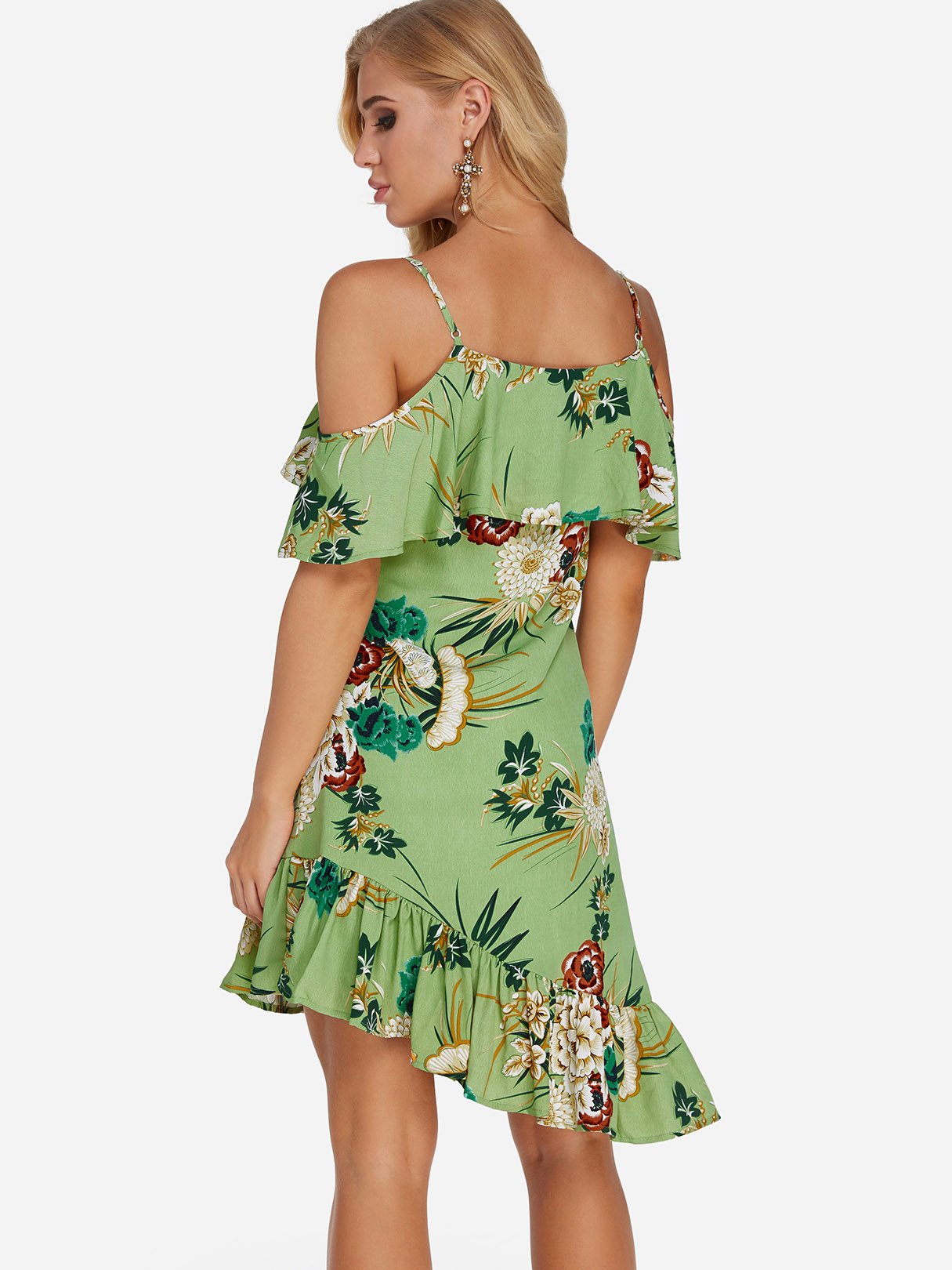 NEW FEELING Womens Green Floral Dresses