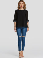 NEW FEELING Womens Black T-Shirts