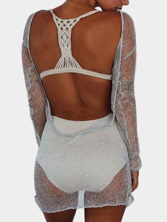 NEW FEELING Womens Silver Mini Dresses