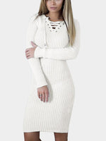 NEW FEELING Womens White Casual Dresses