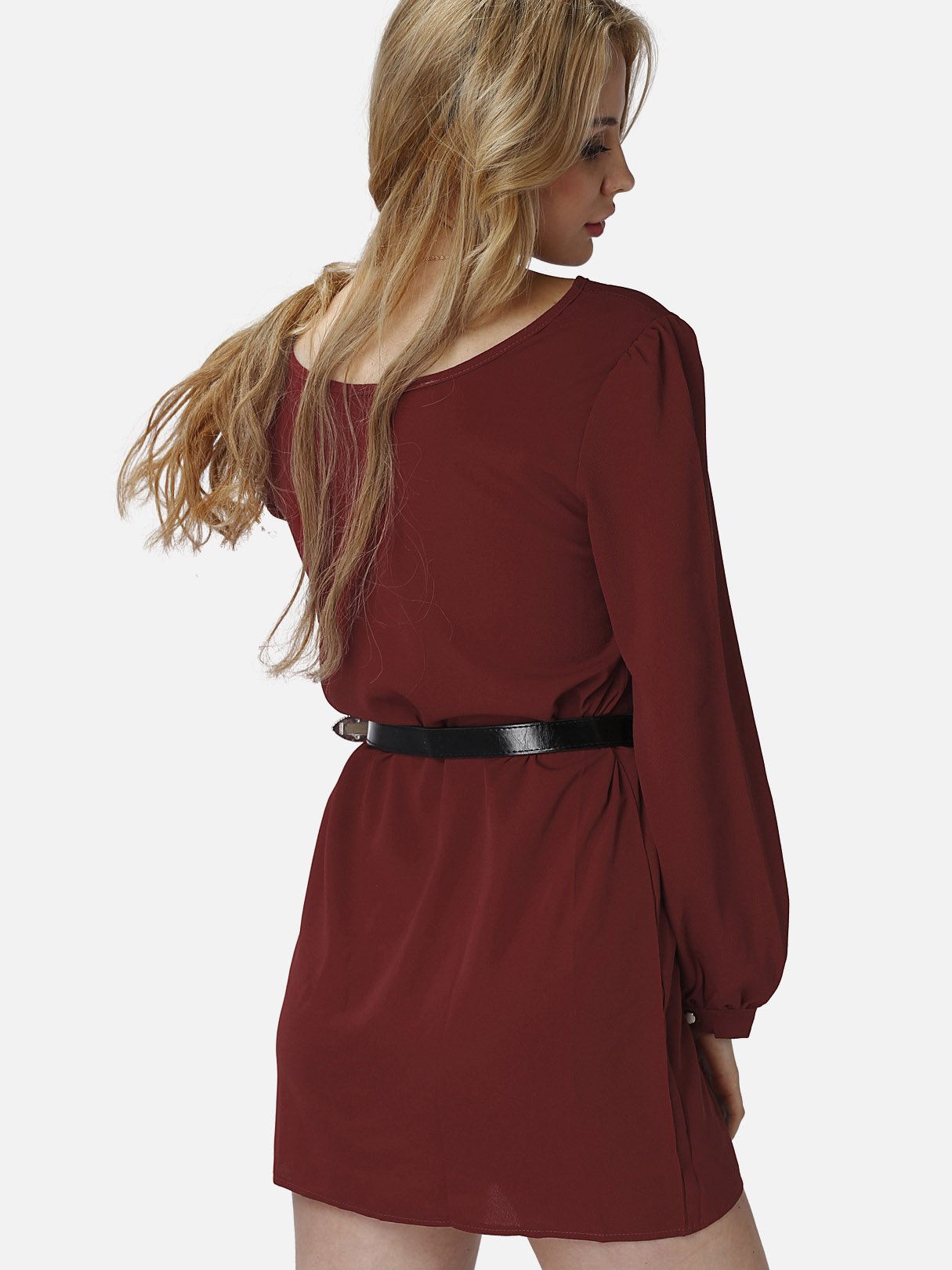 NEW FEELING Womens Burgundy Mini Dresses
