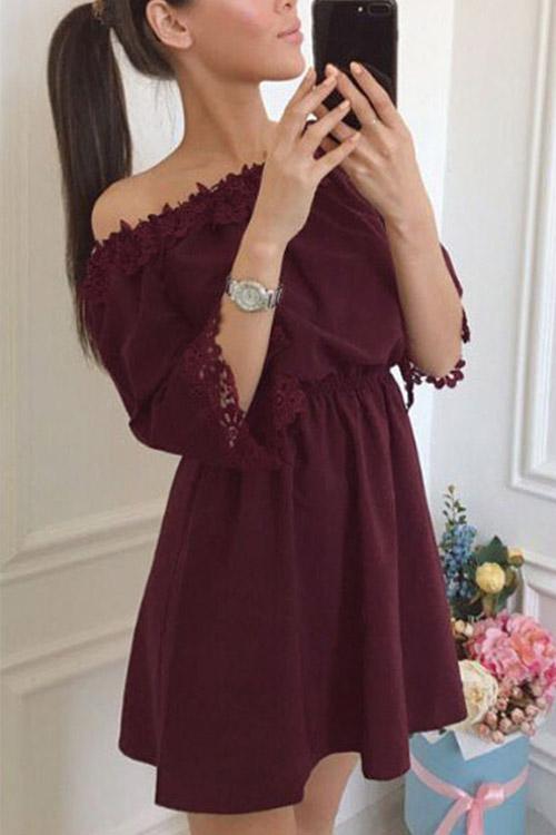 NEW FEELING Womens Burgundy Mini Dresses
