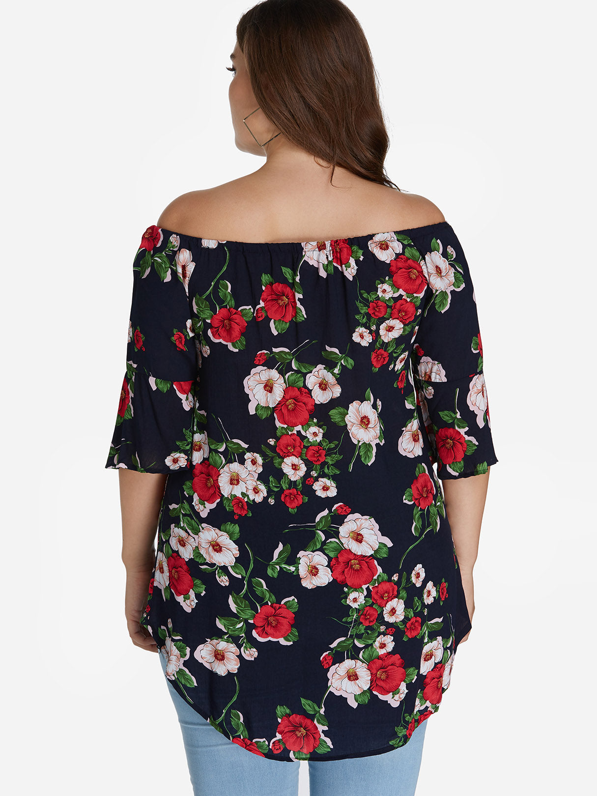 NEW FEELING Womens Black Plus Size Tops