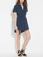 OEM Ladies Deep Blue Mini Dresses