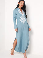 OEM Ladies Blue Maxi Dresses