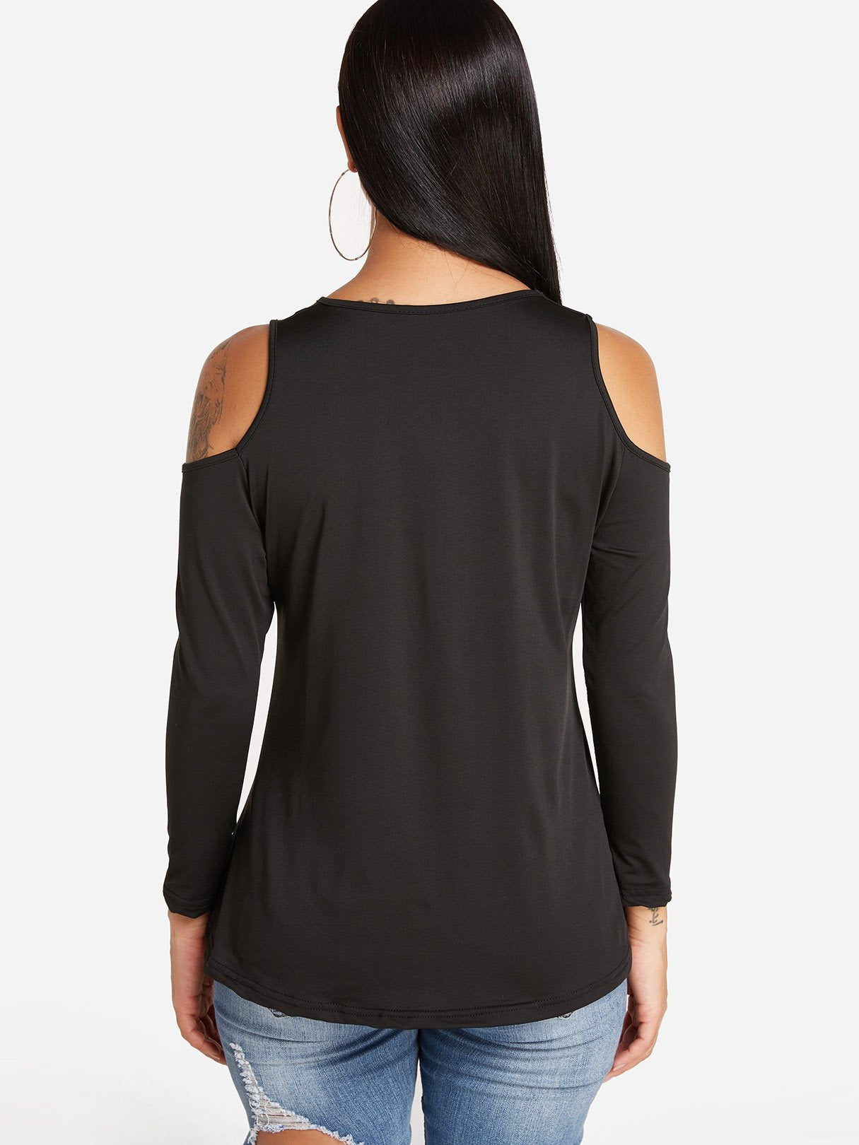 NEW FEELING Womens Black T-Shirts