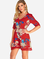 Custom Womens Floral Print Mini Dress