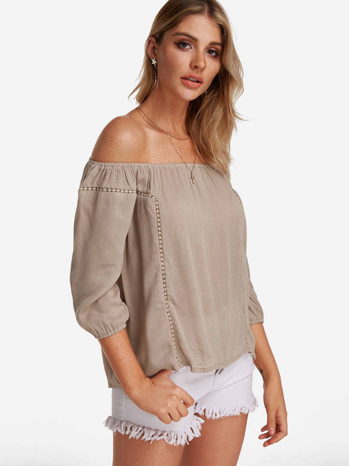 OEM Ladies Apricot Blouses