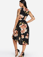 NEW FEELING Womens Black Floral Dresses