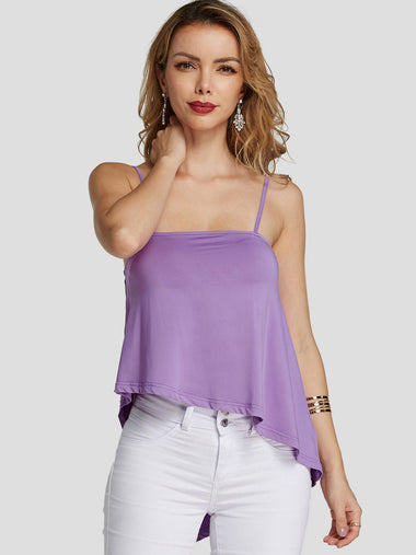 Wholesale Off The Shoulder Backless Spaghetti Strap Sleeveless Purple Camis