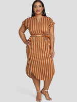OEM Ladies Coffee Plus Size Dresses