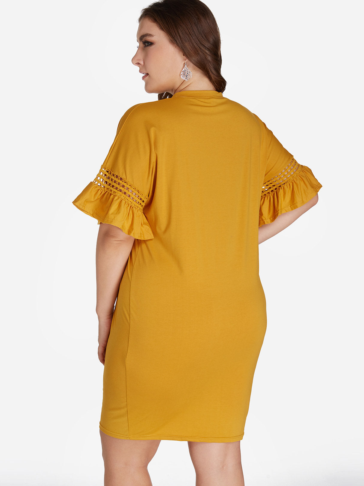 NEW FEELING Womens Yellow Plus Size Dresses