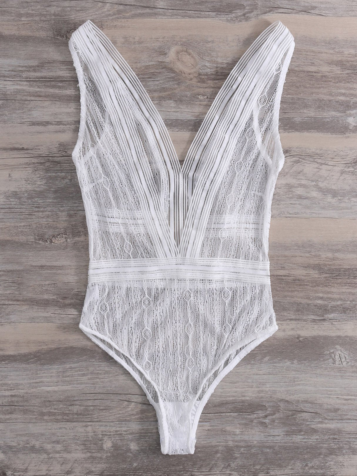 NEW FEELING Womens White Bodysuits