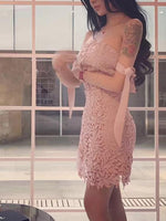 OEM Ladies Pink Off The Shoulder Dresses