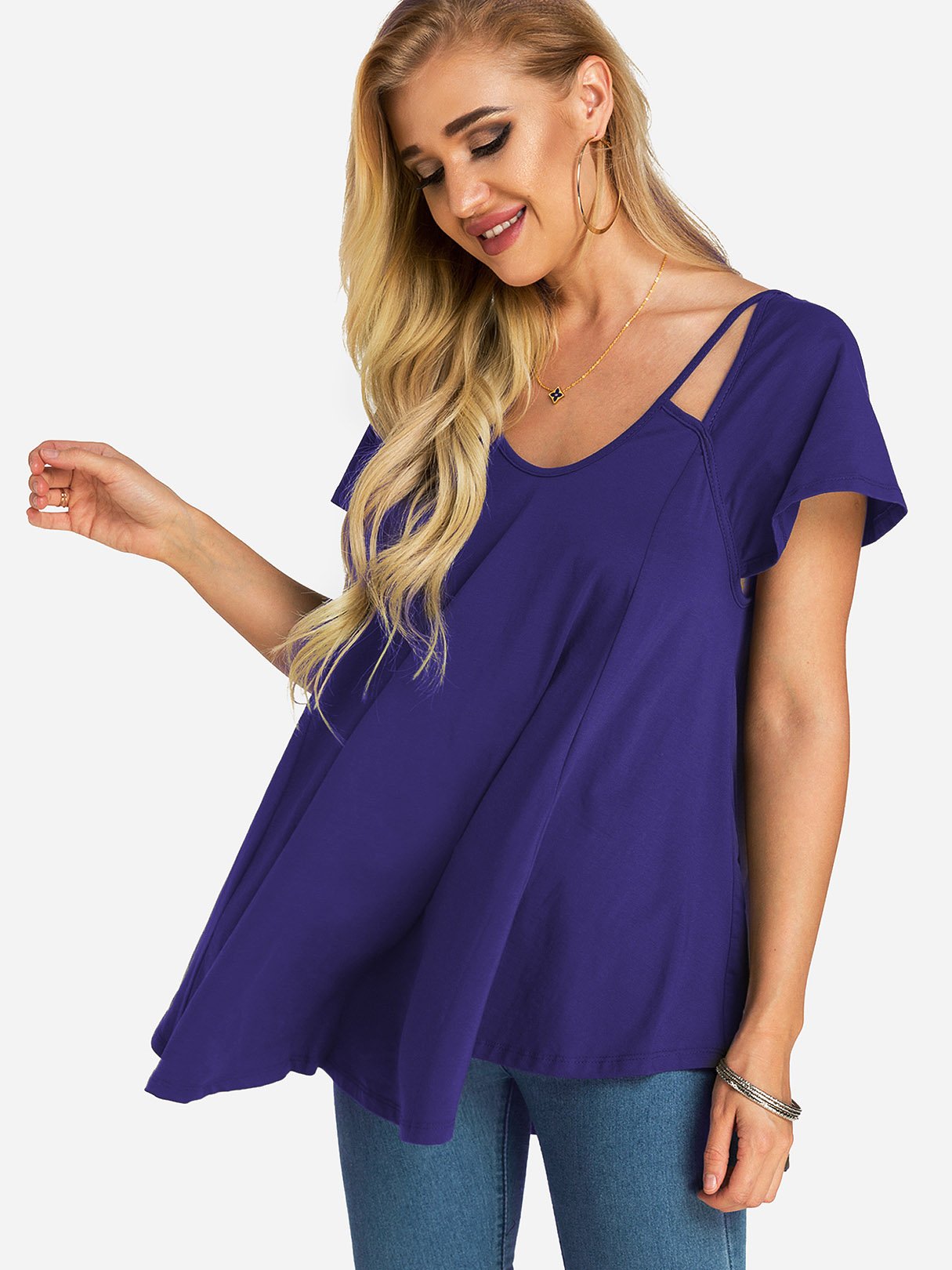 OEM Ladies Blue T-Shirts