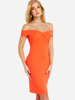 OEM Ladies Orange Midi Dresses